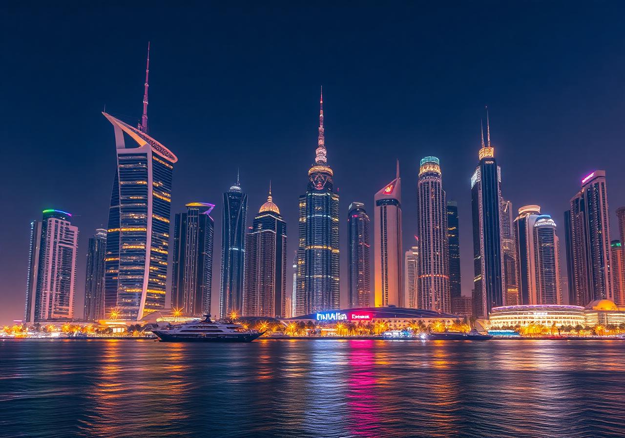 Dubaï — Skyline de nuit
